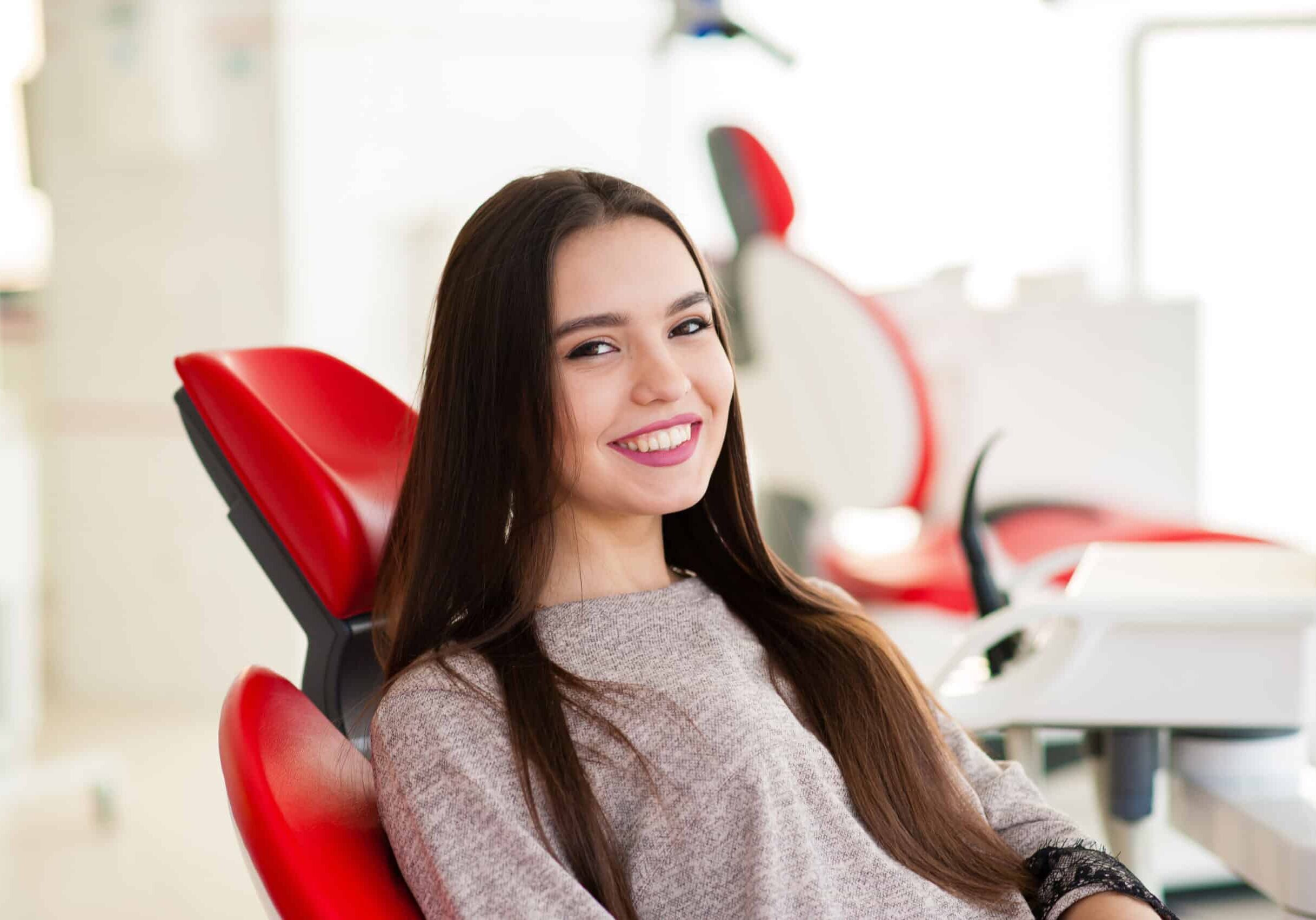 Happy girl in dentistry